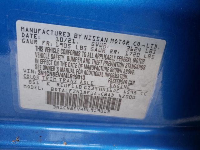 Photo 10 from auction – 2021 NISSAN VERSA SV with VIN 3N1CN8EV4ML919013