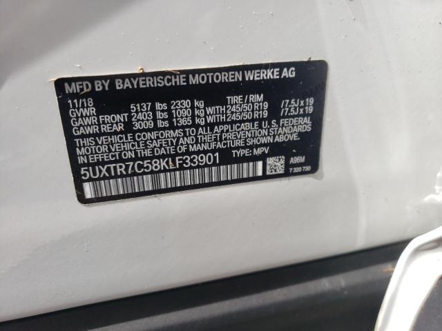 Photo 10 from auction – 2019 BMW X3 SDRIVE3 with VIN 5UXTR7C58KLF33901
