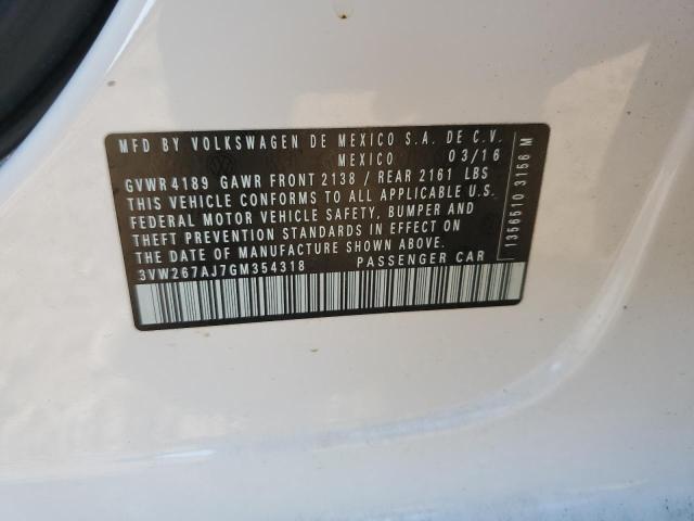 Photo 10 from auction – 2016 VOLKSWAGEN JETTA S with VIN 3VW267AJ7GM354318