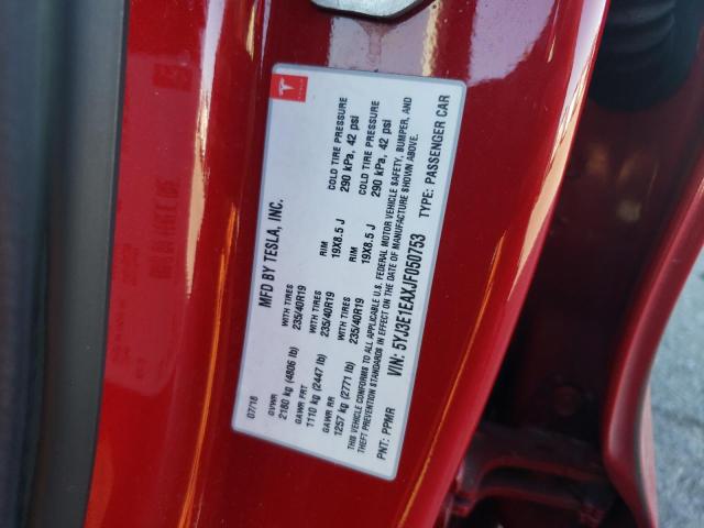 Photo 10 from auction – 2018 TESLA MODEL 3 with VIN 5YJ3E1EAXJF050753