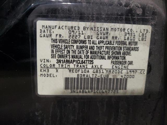 Photo 10 from auction – 2012 NISSAN SENTRA 2.0 with VIN 3N1AB6AP1CL647725