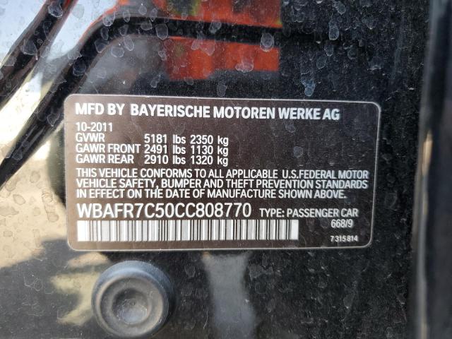 Photo 10 from auction – 2012 BMW 535 I with VIN WBAFR7C50CC808770
