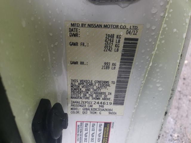 Photo 10 from auction – 2012 NISSAN ALTIMA S with VIN 1N4AL2EP5CC244619