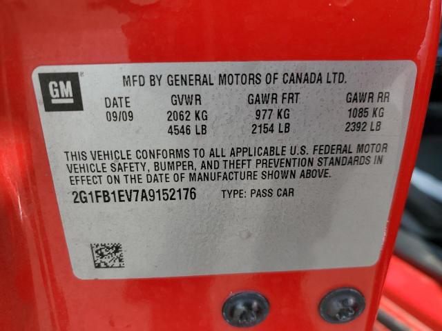 Photo 10 from auction – 2010 CHEVROLET CAMARO LT with VIN 2G1FB1EV7A9152176