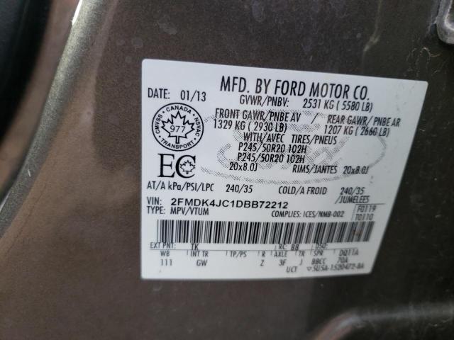 Photo 10 from auction – 2013 FORD EDGE SEL with VIN 2FMDK4JC1DBB72212
