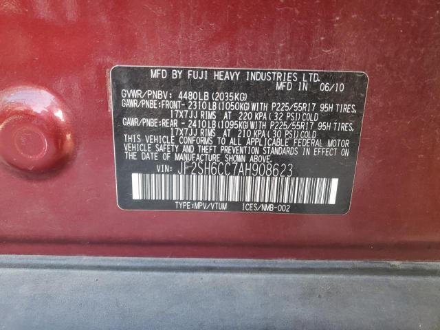 Photo 10 from auction – 2010 SUBARU FORESTER 2 with VIN JF2SH6CC7AH908623