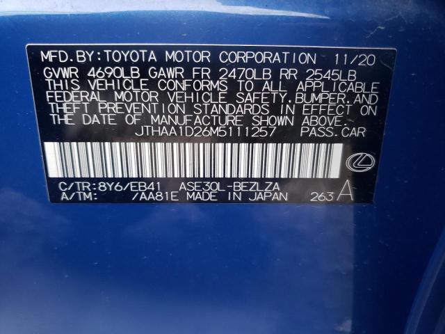 Photo 10 from auction – 2021 LEXUS IS 300 with VIN JTHAA1D26M5111257