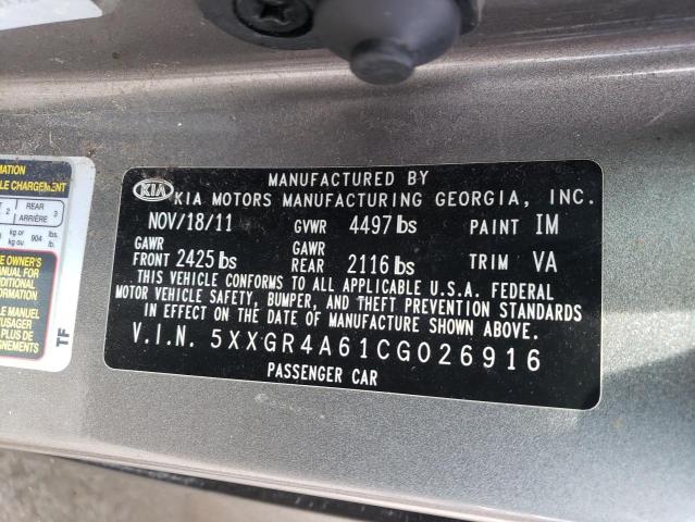 Photo 10 from auction – 2012 KIA OPTIMA SX with VIN 5XXGR4A61CG026916