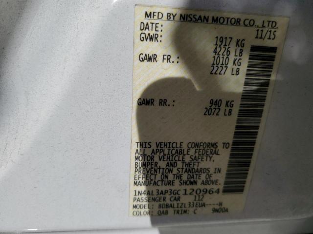 Photo 10 from auction – 2016 NISSAN ALTIMA 2.5 with VIN 1N4AL3AP3GC120964