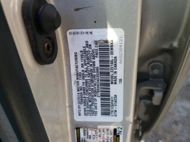 Photo 10 from auction – 2004 TOYOTA COROLLA CE with VIN 2T1BR38E34C253695