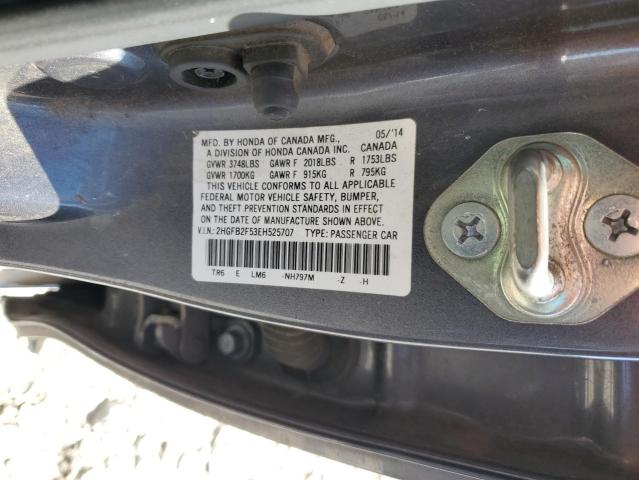 Photo 10 from auction – 2014 HONDA CIVIC LX with VIN 2HGFB2F53EH525707