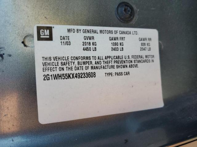 Photo 10 from auction – 2004 CHEVROLET IMPALA LS with VIN 2G1WH55KX49233608