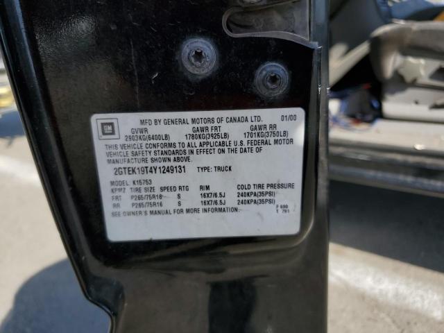 Photo 10 from auction – 2000 GMC NEW SIERRA with VIN 2GTEK19T4Y1249131