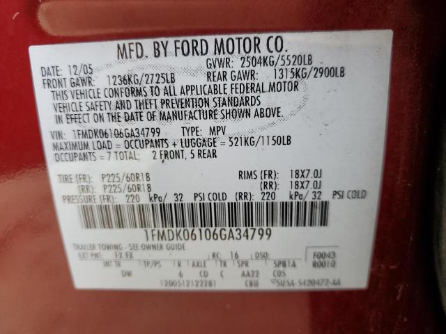Photo 10 from auction – 2006 FORD FREESTYLE with VIN 1FMDK06106GA34799