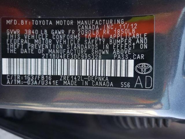Photo 10 from auction – 2013 TOYOTA COROLLA BA with VIN 2T1BU4EE3DC995328