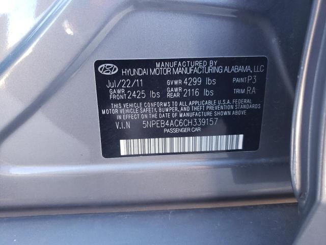 Photo 10 from auction – 2012 HYUNDAI SONATA GLS with VIN 5NPEB4AC6CH339157