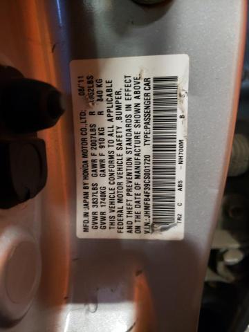 Photo 10 from auction – 2012 HONDA CIVIC HYBR with VIN JHMFB4F39CS001720