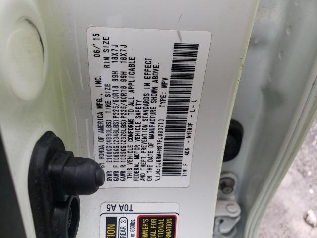 Photo 10 from auction – 2015 HONDA CR-V TOURI with VIN 5J6RM4H97FL090710