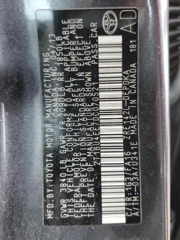 Photo 10 from auction – 2013 TOYOTA COROLLA BA with VIN 2T1BU4EE7DC070521