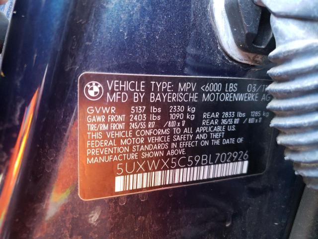 Photo 10 from auction – 2011 BMW X3 XDRIVE2 with VIN 5UXWX5C59BL702926