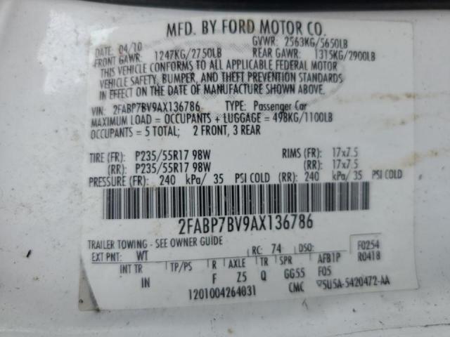 Photo 10 from auction – 2010 FORD CROWN VICT with VIN 2FABP7BV9AX136786