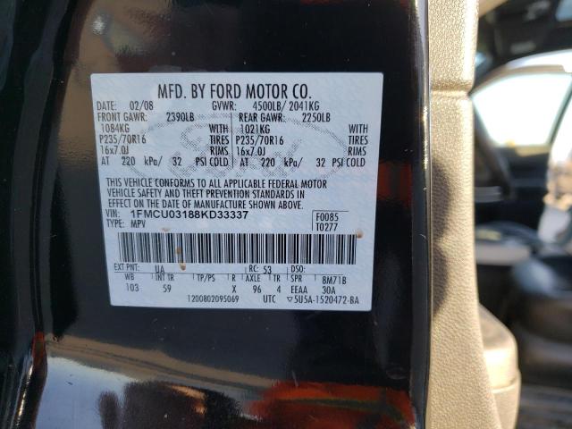 Photo 10 from auction – 2008 FORD ESCAPE XLT with VIN 1FMCU03188KD33337