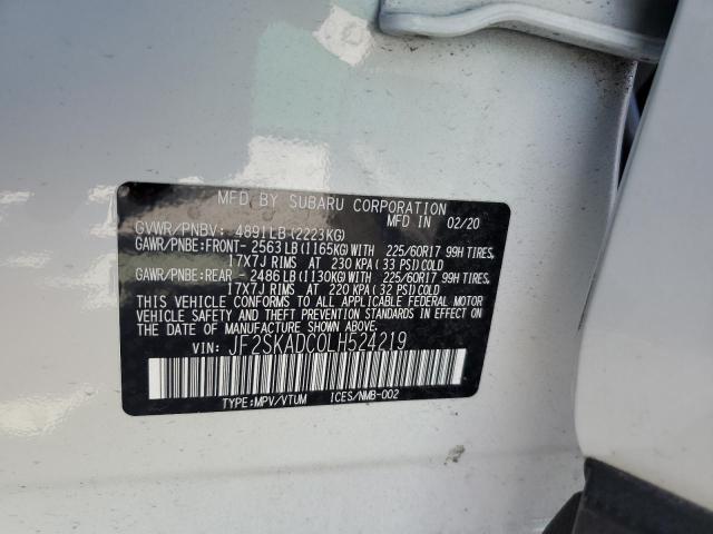 Photo 10 from auction – 2020 SUBARU FORESTER with VIN JF2SKADC0LH524219