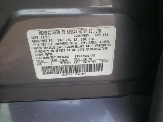 Photo 10 from auction – 2014 INFINITI Q50 BASE with VIN JN1BV7AP1EM674580
