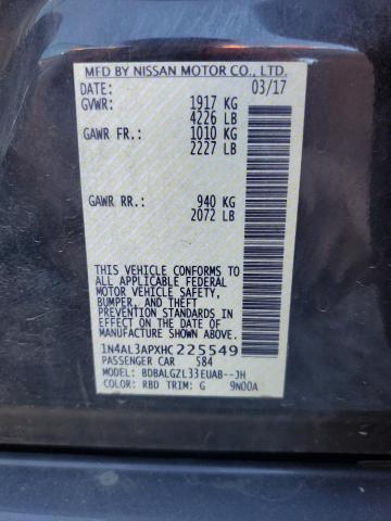 Photo 10 from auction – 2017 NISSAN ALTIMA 2.5 with VIN 1N4AL3APXHC225549