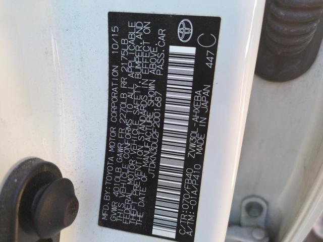 Photo 10 from auction – 2015 TOYOTA PRIUS with VIN JTDKN3DU2F2001687