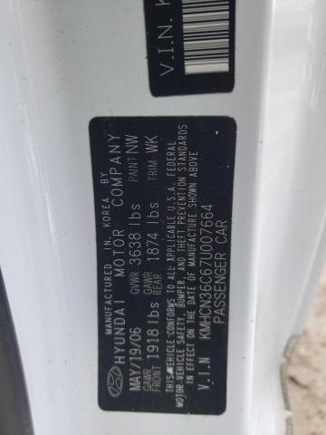 Photo 10 from auction – 2007 HYUNDAI ACCENT SE with VIN KMHCN36C67U007664