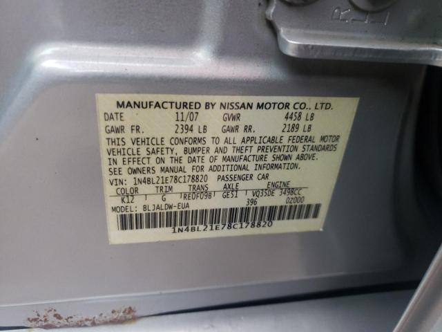 Photo 10 from auction – 2008 NISSAN ALTIMA 3.5 with VIN 1N4BL21E78C178820