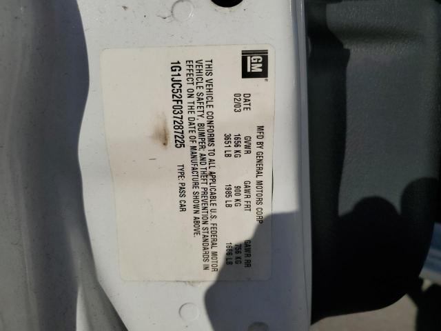 Photo 10 from auction – 2003 CHEVROLET CAVALIER with VIN 1G1JC52F037287225