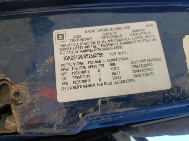 Photo 10 from auction – 2000 GMC JIMMY with VIN 1GKCS13W8Y2382750