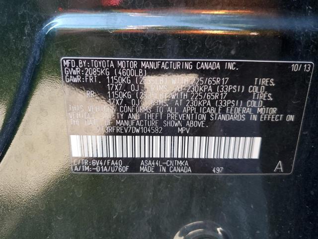 Photo 10 from auction – 2013 TOYOTA RAV4 XLE with VIN 2T3RFREV7DW104582