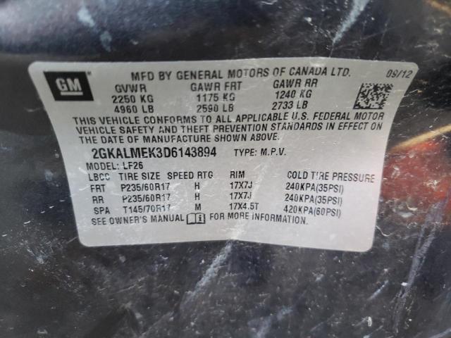 Photo 10 from auction – 2013 GMC TERRAIN SL with VIN 2GKALMEK3D6143894