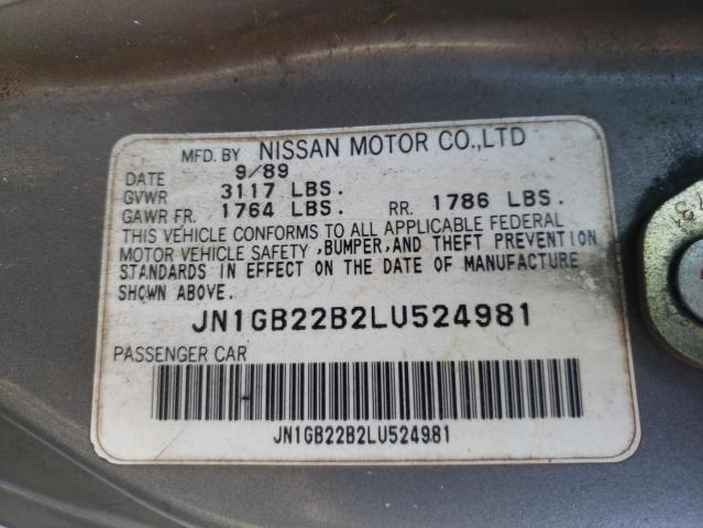 Photo 10 from auction – 1990 NISSAN SENTRA with VIN JN1GB22B2LU524981