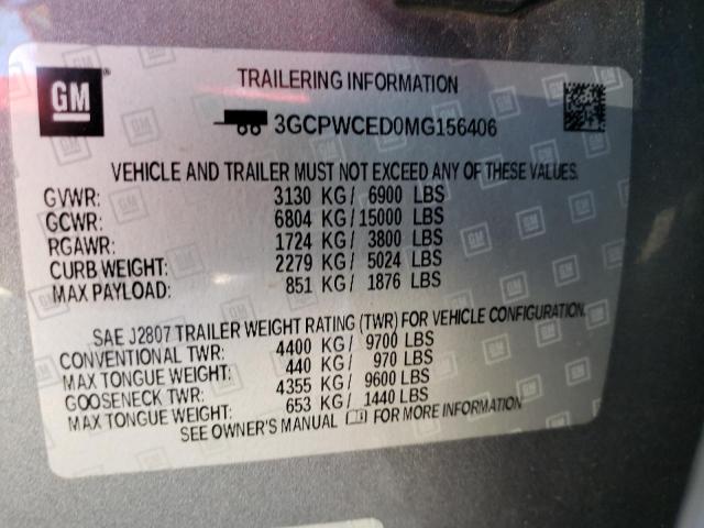 Photo 10 from auction – 2021 CHEVROLET 1500 with VIN 3GCPWCED0MG156406