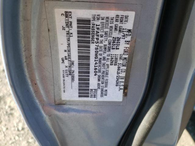 Photo 10 from auction – 1998 FORD TAURUS SE with VIN 1FAFP57S0WG141604