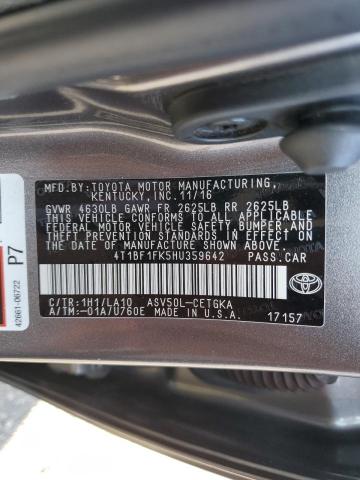 Photo 10 from auction – 2017 TOYOTA CAMRY LE with VIN 4T1BF1FK5HU359642