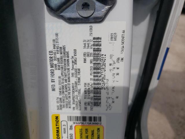 Photo 10 from auction – 2016 FORD FUSION S with VIN 3FA6P0G77GR369012