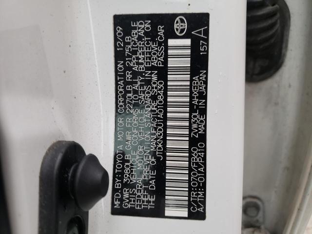 Photo 10 from auction – 2010 TOYOTA PRIUS with VIN JTDKN3DU1A0108430