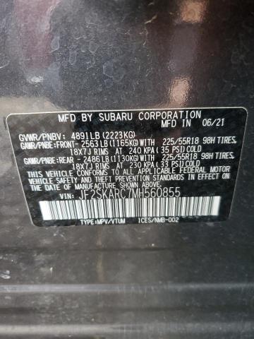 Photo 10 from auction – 2021 SUBARU FORESTER S with VIN JF2SKARC7MH560855