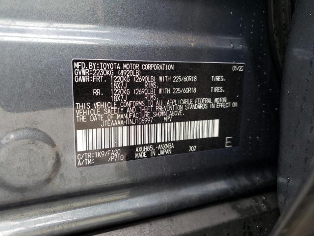 Photo 10 from auction – 2022 TOYOTA VENZA LE with VIN JTEAAAAH1NJ106997