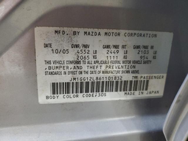 Photo 10 from auction – 2006 MAZDA SPEED 6 with VIN JM1GG12L861101832