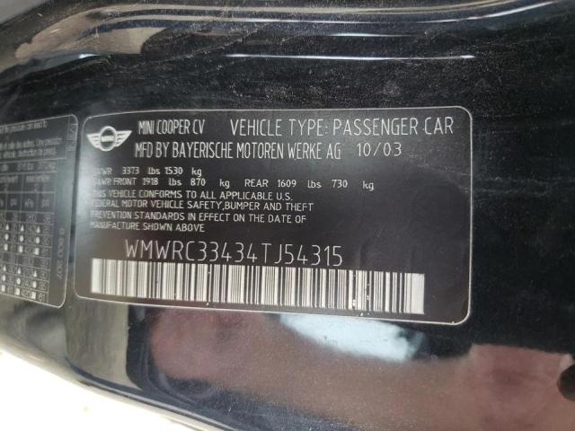 Photo 10 from auction – 2004 MINI COOPER with VIN WMWRC33434TJ54315