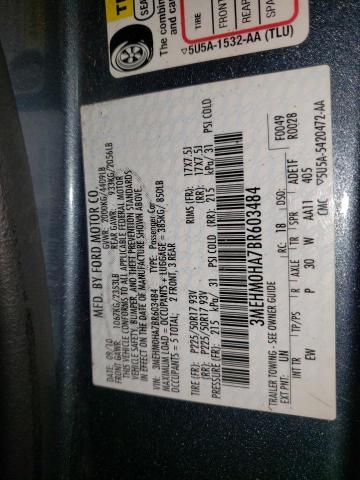 Photo 10 from auction – 2011 MERCURY MILAN with VIN 3MEHM0HA7BR603484