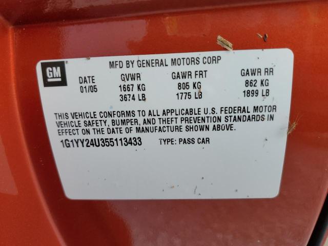 Photo 10 from auction – 2005 CHEVROLET CORVETTE with VIN 1G1YY24U355113433