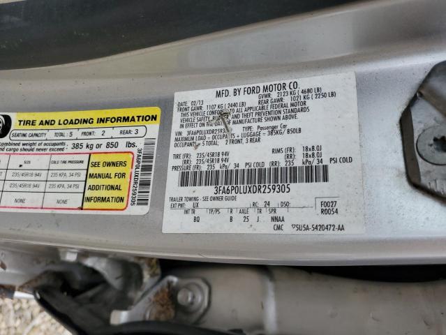 Photo 10 from auction – 2013 FORD FUSION SE with VIN 3FA6P0LUXDR259305