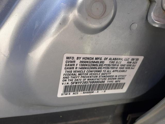 Photo 10 from auction – 2006 HONDA PILOT EX with VIN 5FNYF28576B000486